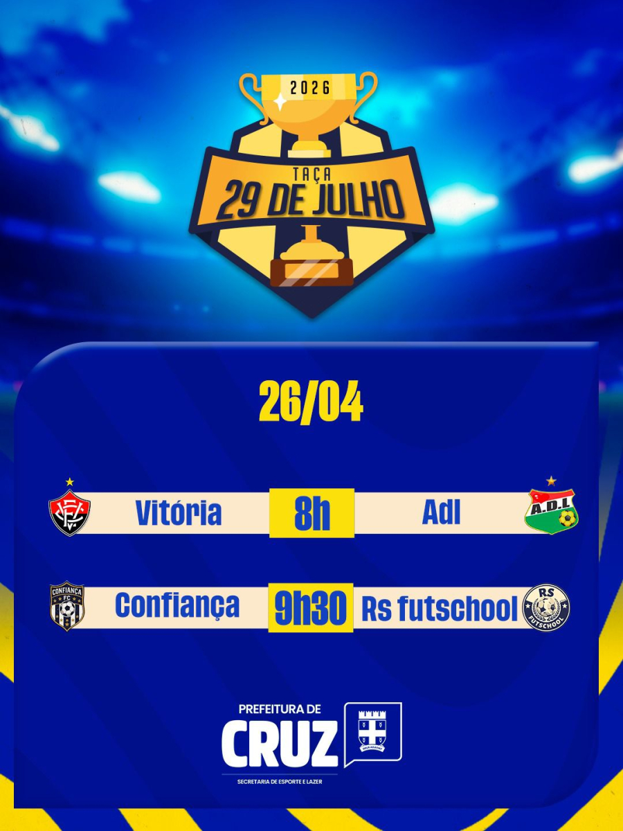 Taça 29 de julho começa neste domingo. 