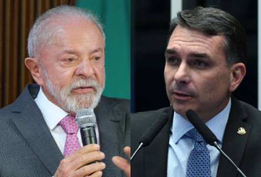 Nova pesquisa eleitoral mostra empate de Lula e Flávio Bolsonaro. 