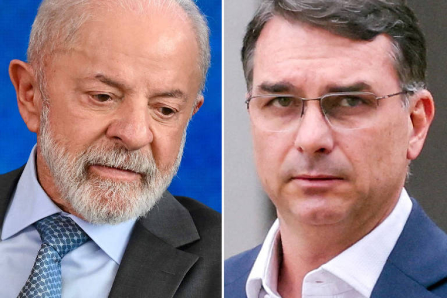 Nova pesquisa aponta empate entre Lula e Flávio Bolsonaro. 