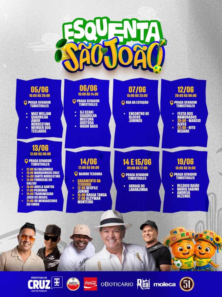 Programação completa do Esquenta São João
