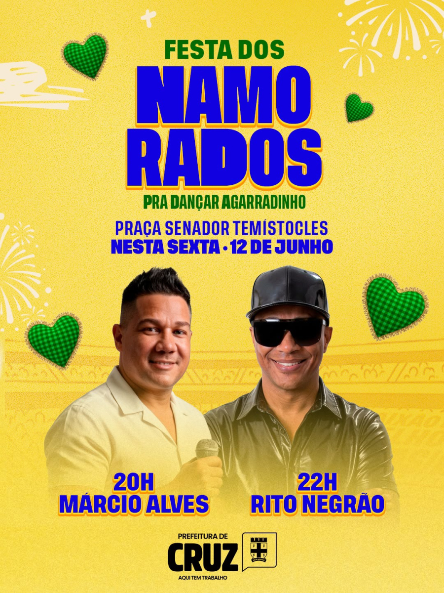 Festa dos Namorados acontece nesta sexta-feira (12) na Praça Senador Temístocles*